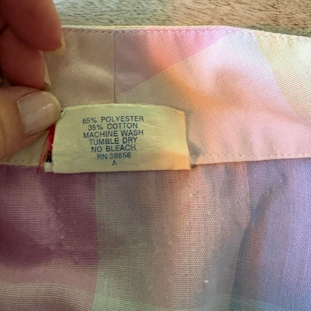 Accent vintage pastel plaid button up shirt Size S/M. - Picture 5 of 5
